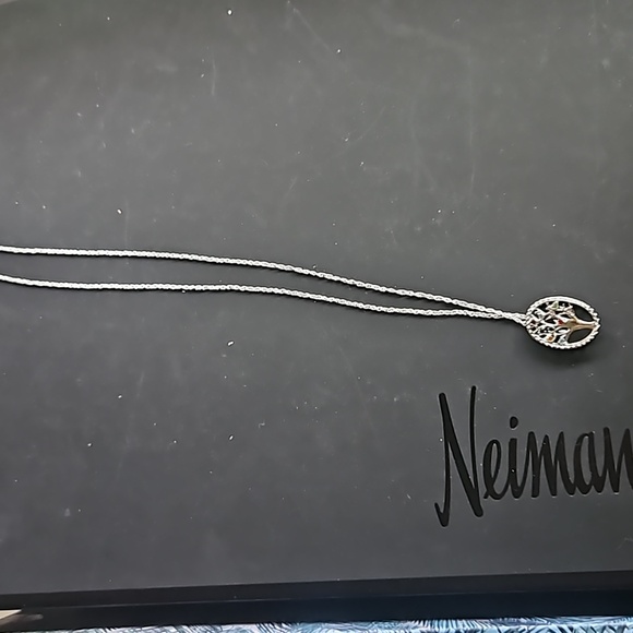 Multi-colored tree pendant necklace, silver New In Box - Picture 2 of 3